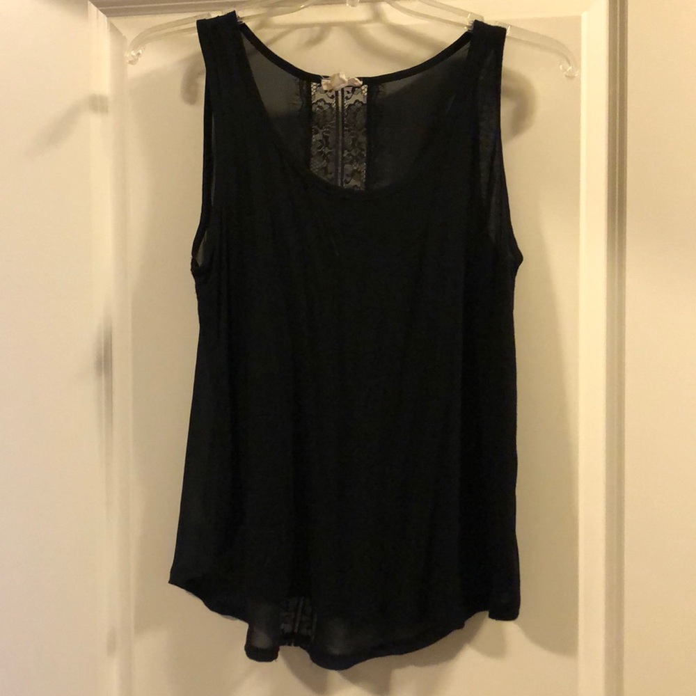 Black Tank Top - Lace back